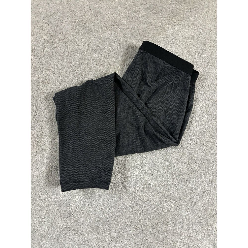 Eileen Fisher Small Black & gray Herringbone Print Pull on Leggings‎